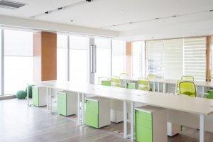 office with green furniture